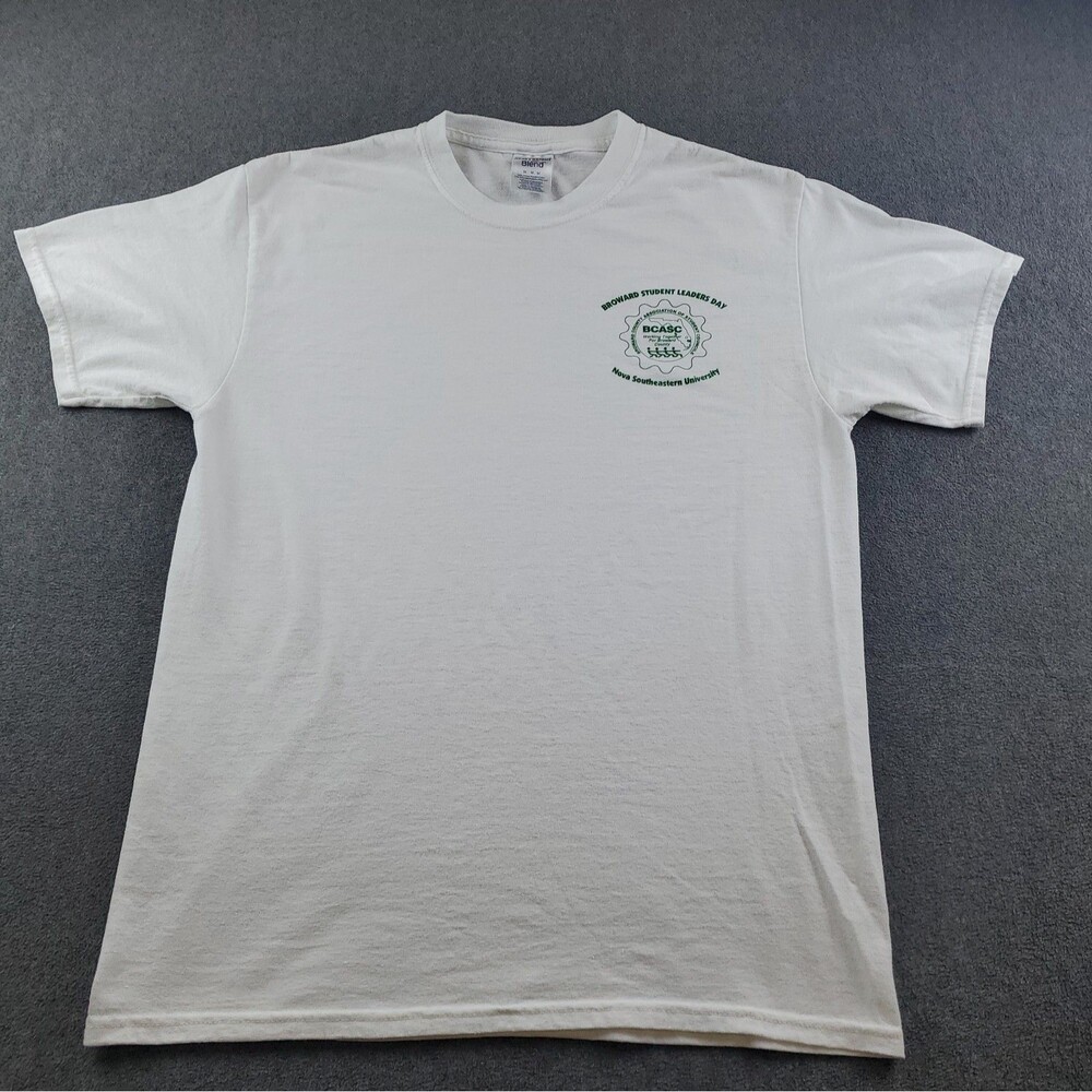 Vintage Jerzees Nova Southeastern University Tshirt Men's Size M White Broward